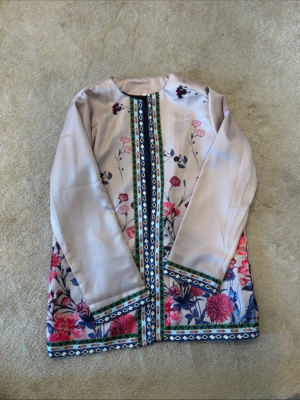 Floral Trim Blush Women's Jacket
